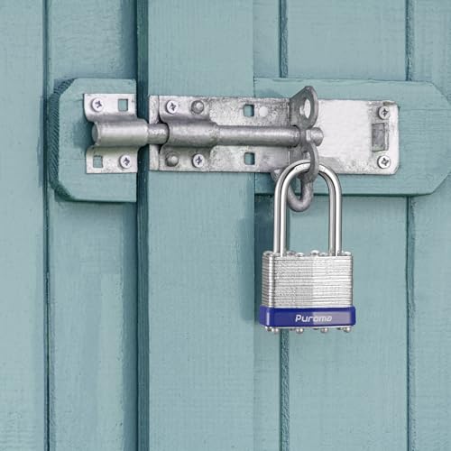 Puroma Lock 3 Pack Padlocks, 1-1/2” Long Shackle Heavy-Duty Locks with 6 Keys, 40mm Hardened Steel Keyed Alike Padlocks for Sheds, Gates, Fences, Toolbox, Outdoor and Indoor Use(Silver - Image 7