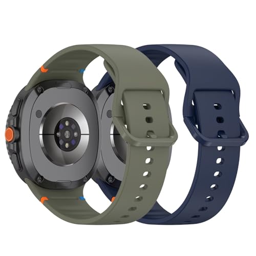 Samsung Galaxy Watch 8 バンド 40mm 44mm Watch 8 Classic/Watch Ultra 2 (2025) シリコンバンド 2個パック Galaxy Watch 8 2025用ソフトスポーツストラップ 交換用