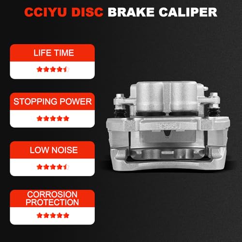 Image of cciyu Front Left /Right Disc Brake Caliper Assembly w /Bracket 18B5117 | For Cadillac For CTS 2008 2009 2010 2011 2012 2013 2014