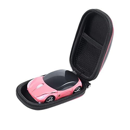 elec Space Wireless 3D Sports Car Shape Ergonomic Optical Mini Mouse for Kids & Laptop PC - Mouse Case (Pink)