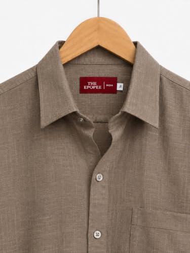Image of Men's Cotton Linen Shirt | Regular Fit | Full Sleeve | Lightweight Breathable Casual Shirt