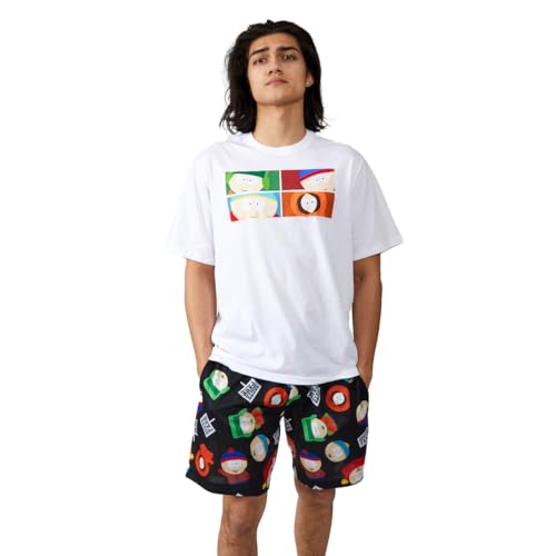Bioworld South Park Main Character Grid Men's 2-Pack T-shirt & Lounge Short Sleep Set4