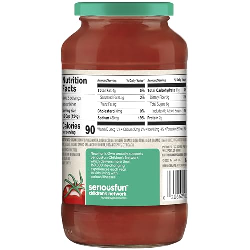 Image of Newman's Own Inc (AmazonFresh), us amazon fresh, NE6PA Organic Marinara Pasta Sauce, 23.5 Oz