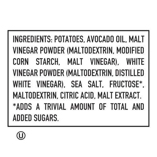 Image of Boulder Canyon Avocado Oil Malt Vinegar & Sea Salt Canyon Cut Kettle Style Potato Chips, 5.25 oz. - Pack of 12