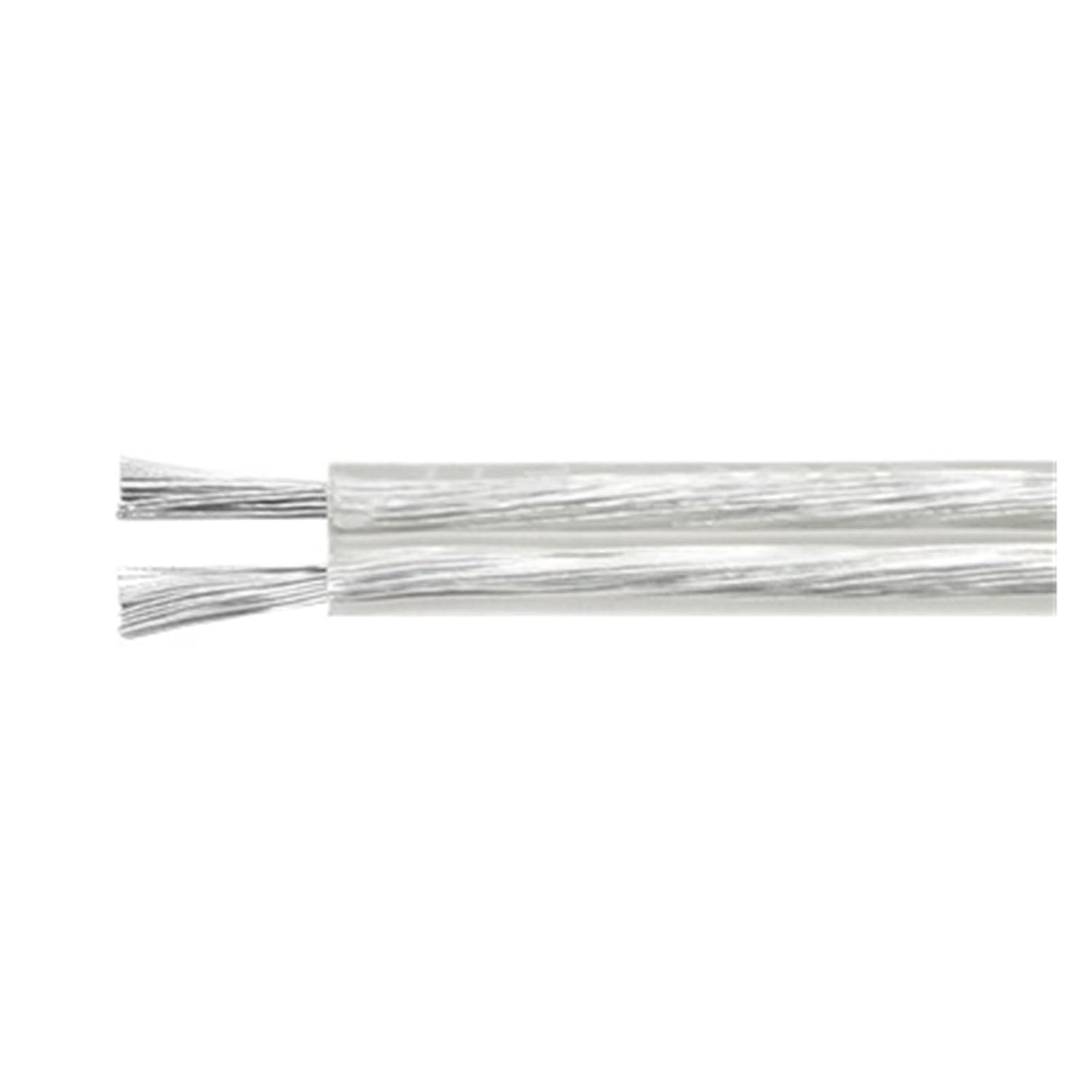 2~100M UL2468 Electrical Wire PVC Insulation 2 Pins Cable 30AWG ~ 16AWG Speakers Audio Lamp LED Strip Extension Copper Cord(Clear-Clear,2 Meters_18AWG (0.75MM2))