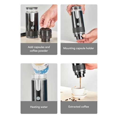Cafetera portátil automática recargable 160 mL miniatura 2