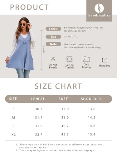 Saodimallsu Womens Sleeveless Sweater Vest V Neck Loose Knit Casual A Line Flattering Tunic Top With Pockets Khaki thumb #5