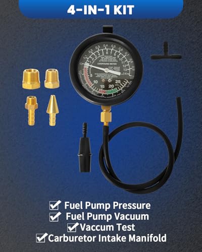 Sixiwanzi XY0030 Vacuum Gauge Heavy Duty Vacuum Tester Automotive Kit Universal Vacuum Gauge Automotive Kit thumb #4