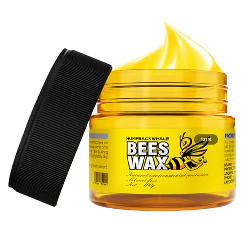 木製の蜜蝋 - 木製の表面ケア用の床と家具のワックス|キャビネット、フロアボード、デスク用の耐摩耗性の輝きフィニッシュ|長期にわたる保護のためにワックスを補充し、ホームウッドポリッシュキット