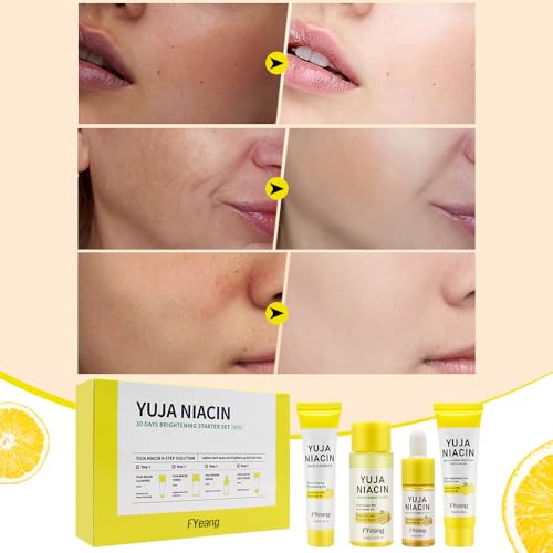 FYeang®Niacin Skincare Kit ,Niacinamide Skin Care Set, Facial Skin Care Kits, Hydrating Essentials Skincare Kit, Travel Friendly Skincare Mini Set with Face Cleanser, Toner, Facial Serum, Face Cream - Image 3