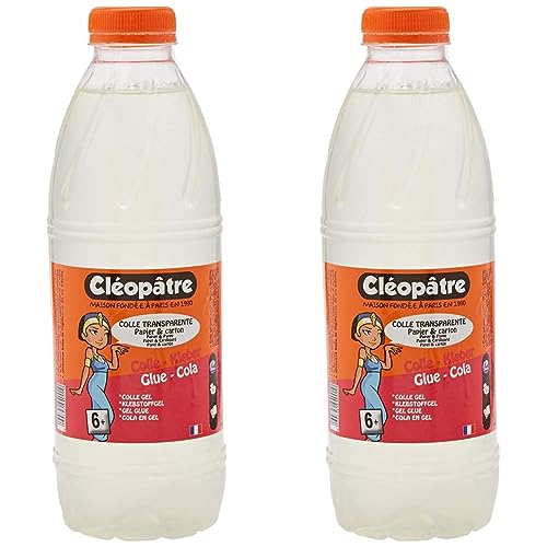 Cleopatre CT1L - Pegamento transparente especial para escuelas, 1 kg (Paquete de 2)