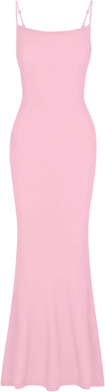 AUSELILY Womens Slip Maxi Dress Sexy Bodycon Dresses Sleeveless Square Neck Long Dress - Image 5