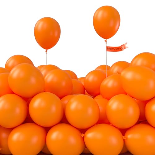 Image of PartyWoo Orange Balloons 50 pcs 5 Inch Small Mini Fall Tangerine Autumn Latex Balloons for Thanksgiving Halloween Little Cutie Wedding Baby Shower Birthday Graduation Party Decorations Orange-Y9