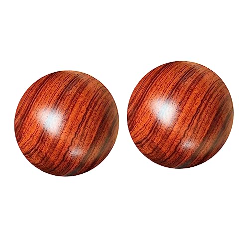 HOMOCONO 2sets Hand Massage Balls Wood Acupressure Balls 5.5cm Random Grain Relief for Hand Exercise 2pcs*2