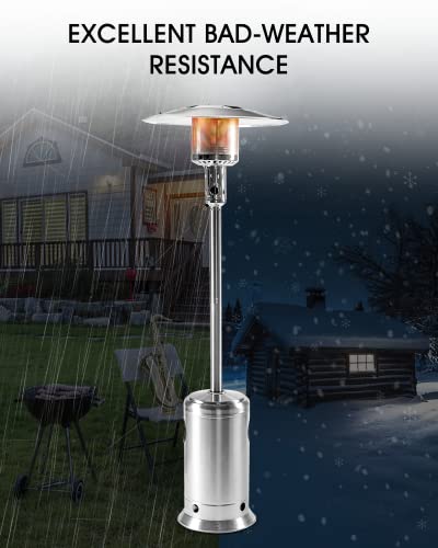 Legacy Heating 88Inch Standing Heaters Outdoor With Wheels, Stainless Steel Burner, Gas Propane Patio Heater For Outdoor Garden Use, 47000Btu #TOP4