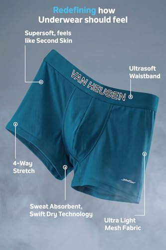 Image of Van Heusen Men's Trunk Pack of- 1 |Air Series|Light as air|Mesh Fabric|Breathable Active Trunks Moisture Wicking|No Ride Up Sweat Absorbant|Underwear for Active Wear|Style 40047