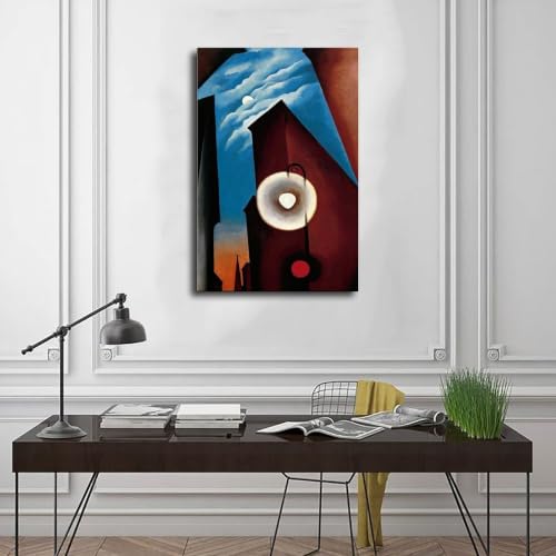 New York Street With Moon par Georgia O'Keeffe | Impression sur toile encadrée 61x91 cm