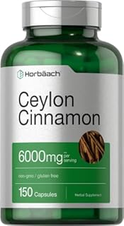 Ceylon Cinnamon Capsules | 6000 mg | 150 Count | Non-GMO & Gluten Free Pills | by Horbaach