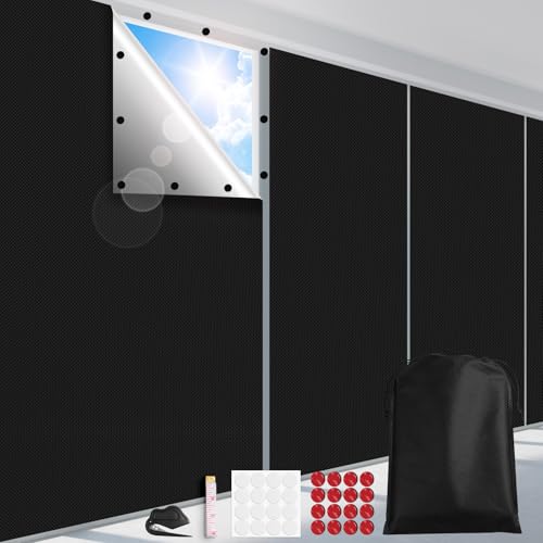FADOTY Blackout Curtains for Bedroom, Portable 100% Black Out Window Cover Film, Cuttable Blackout...