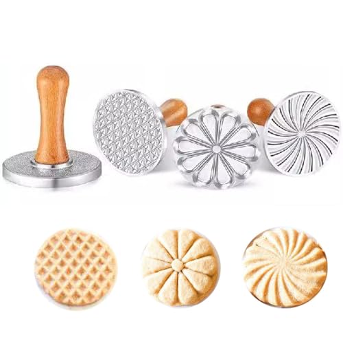 TAMUME Tampons à Biscuits Géométriques en Fonte Lourde, Lot de 3