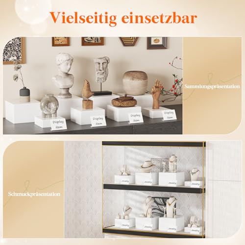 Lifewit Buffet Ständer bis zu 21 cm/8\, 8 Stück Kunststoff Display Ständer für Cupcake Dessert Torte Getränke Skulpturen, Catering Zubehör Aufsteller Erhöhungen für Candy Bar, Buffet Hochzeit Party