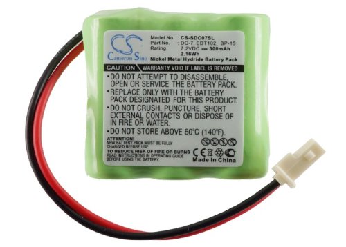Aibatu 7.2V 300mAh DC-7 37AAAM6YMX BP-15 EDT102 40AAAM6YMX BP15RT Battery Replacement for Transmitter 1500NCP Transmitter RRS Transmitter D500T Transmitter 1600NCP Transmitter D500B