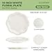[50 COUNT]10-inch Compostable PFAS Free Floral Paper Plates, White Floral Acanthus Collection Natural Sugarcane Disposable Bagasse Eco Friendly Wedding Dinner Plates Elegant, New Version 2