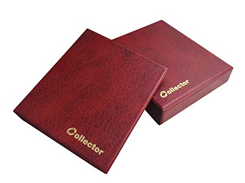 COLLECTOR   Archivador para Billetes en Formato de Libro con 15 páginas y 15 divisores, Muy Grande (Rojo)