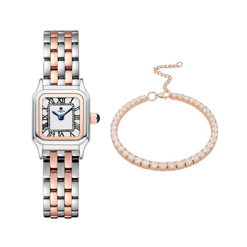 Carlton London Women Chloe White mini analoge Watch - CLWWS-02 | Luxury Square Watch Gift Set