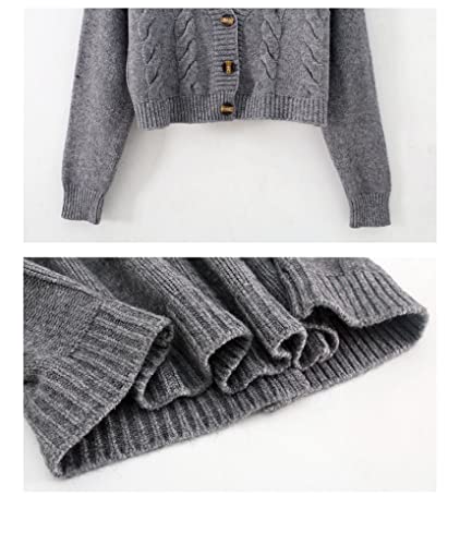 Short Slim Sweater Women Autumn Spring Single-Breasted Knitted Cardigan Small Outerwear 6