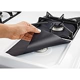 Generic Stovetop Burner Protectors Nonstick Reusable Black 4 Pack