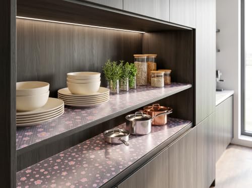 Image of [New Launch] Porslin Modern Pattern PEVA Drawer Shelf Liner (45cm x 5m) Non-Adhesive, Waterproof, Non-Slip Cabinet Mat - WashableFood-Safe Protective Roll for Kitchen, Cupboards, Fridge, Dresser