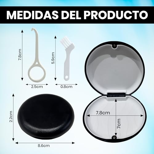 Miniatura 3 de Jdacla Pack 2 Cajas Para Férula Dental 2 Minicepillos Y 2 Ganchos De Extracción De Regalo Funda Férula Dental Para Ortodoncia Invisible De Color Azul Y Color Negro Pack Negra Azul