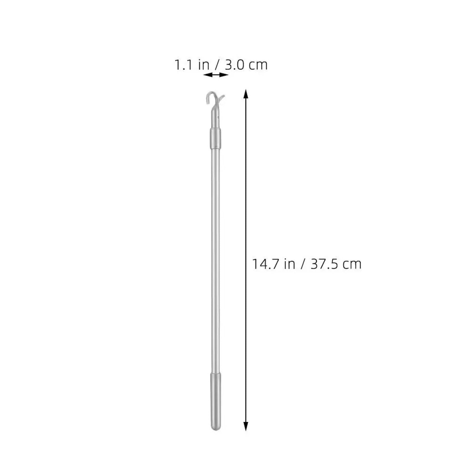 Tige Télescopique D'ouverture De Fenêtre Tringle à rideau télescopique réglable en alliage d'aluminium, 2 pièces, poteaux de traction extensibles légers(Silver)
