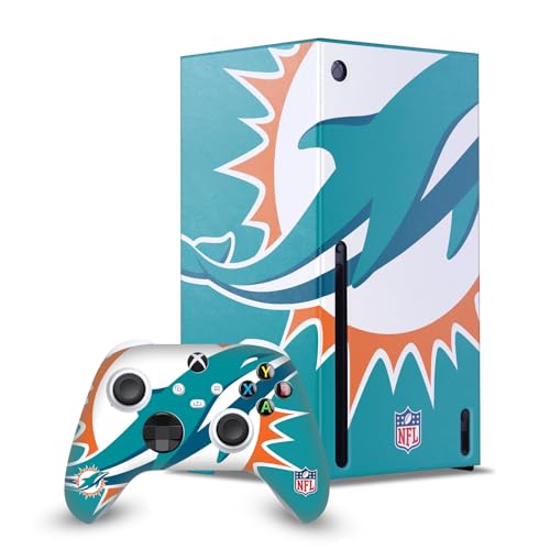 Housse Vinyle Haut de Gamme Xbox Series X NFL Miami Dolphins - Finition Precise Head Case Designs