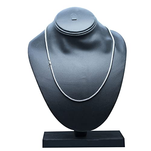 Savearth Diamonds 2Mm Width Moissanite Tennis Chain Necklace For Men 5.50Ct Lab Created Diamond Jewelry 18K Rose Gold Plated 925 Sterling Silver Necklace, D Color Vvs1 Round With Certificate, 18" #TOP4