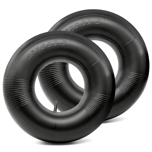 2 Stück Schlauch 15x6.00-6 Rasentraktor mit Geradem TR-13-Ventilschaft Ersatzschlauch für Reifen 15x6.00-6 Reifenschlauch für Rasenmäher Schubkarren Go-Karts Golfwagen