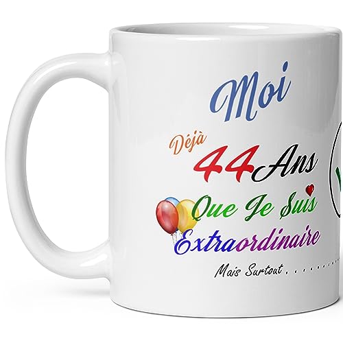 Mug Anniversaire 44 Ans Humour Quarante Quatre Ans Modeste Drole Tasse mug-anniversaire-44-ans-humour-quarante-quatre-ans-modeste-drole-tasse