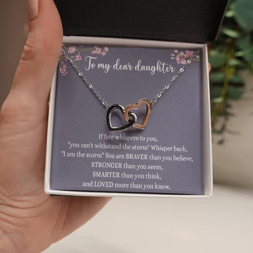 To My Daughter Gift Necklace From Dad or Mom - Badass Daughter Jewelry With Heartfelt Message & Elegant Box 5