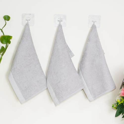 Image of RANGOLI 100% Bamboo Face Towel Set of 6, 500 GSM, Quick Dry Towels for Face, Gym, Travel, Ultra Soft Highly Absorbent, 30Cm X 30Cm, Grey & Dark Grey
