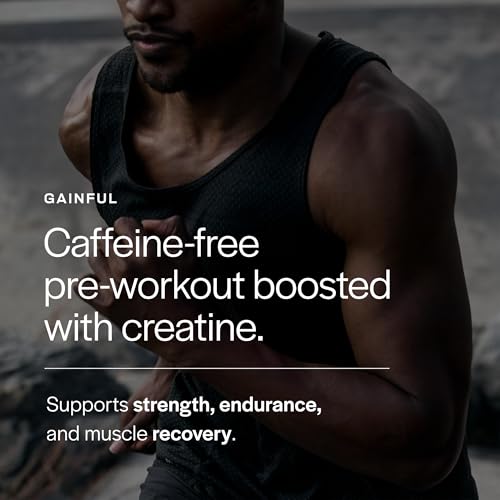 Image of Gainful Caffeine Free Pre Workout Powder with Creatine, Watermelon Flavor, Supports Strength, Endurance, & Recovery, BCAAs, Beta Alanine, L-Citrulline, No Artificial Ingredients, 20 Servings