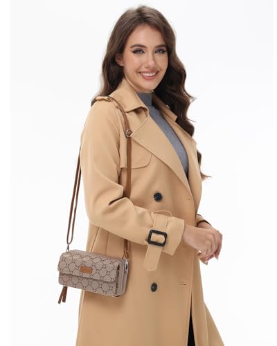 Image of Lanyani RFID Crossbody Wallet Wristlet Purse with Phone Pocket For Women Vegan Leather