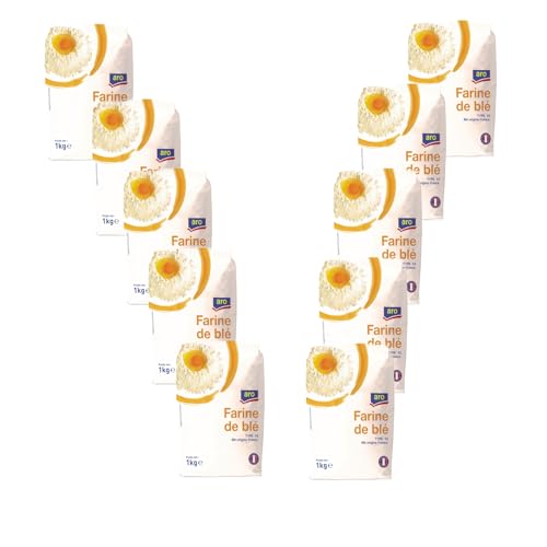 Harina de trigo ARO – Paquete de 10 x 1 kg | Harina blanca multiusos para repostería, pizza, pan y cocina casera | Paquete económico de 10 kg