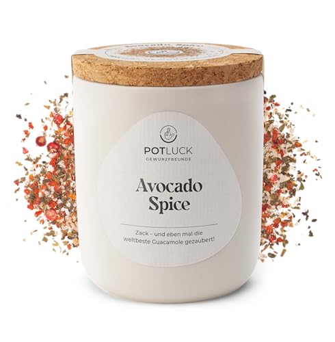 POTLUCK | Avocado Spice | Gewürzsalz im Keramiktopf | 80g | Vegan, glutenfrei und mit natürlichen Inhaltsstoffen