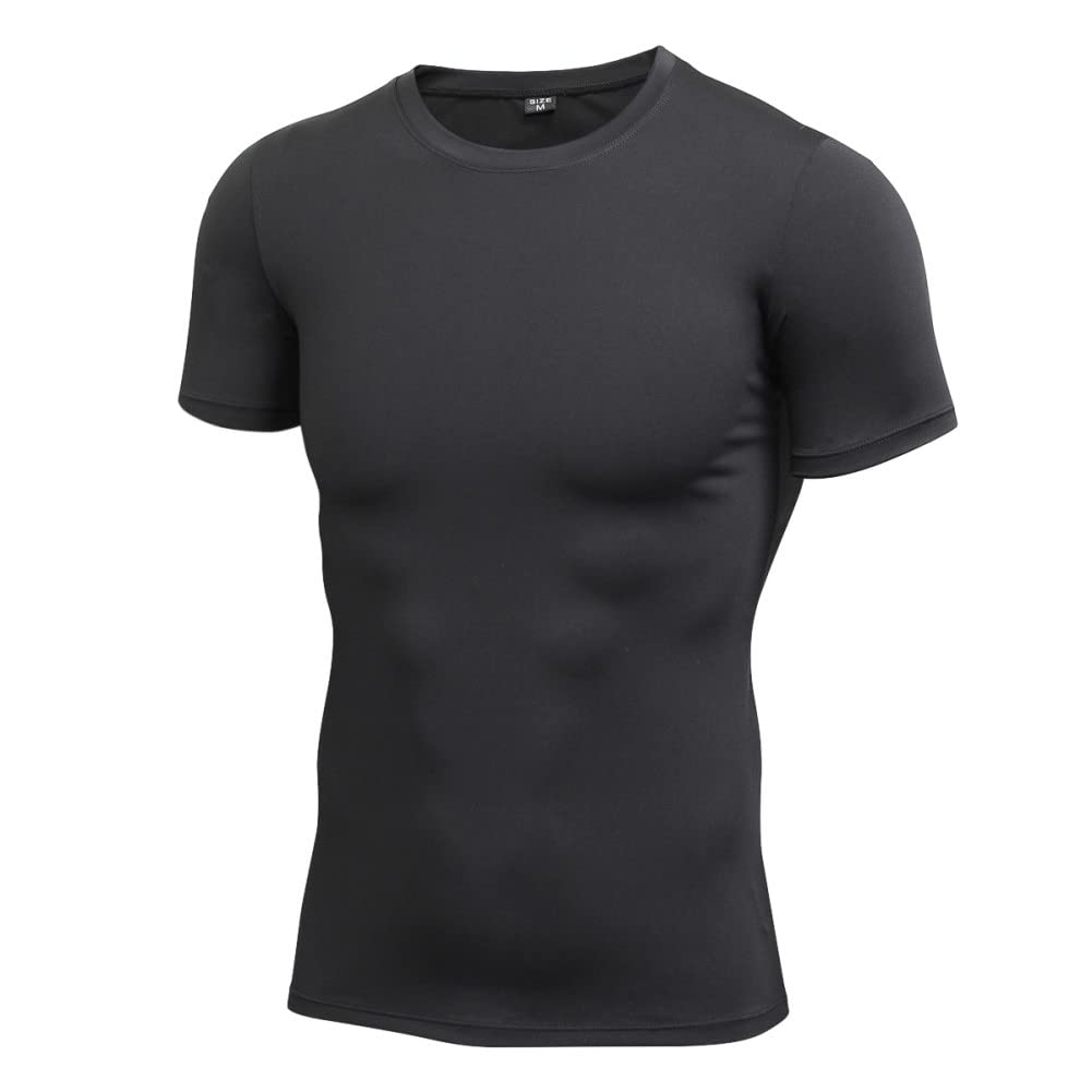 Blaward 1 or 2 Pack Men's Compression Shirts Short Sleeve, Workout T-Shirt Quick Dry Baselayer Sport Shirt Running Tops
