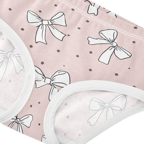 Wusikd Cute Bow Light Pink Girls' Underwear Cotton Girls Briefs Soft Toddler Underwear 2T4