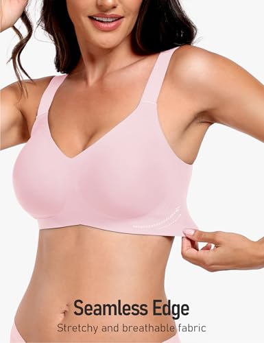 Image of GXOULRRA V Lace Wireless Jelly Bra Seamless Push Up Bras for Women No Underwire Full Coverage Comfortable Sleep Bralette