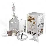 Mead Making Kit – Complete Honey Wine Brewing Kit with Reusable Equipment, Glass Fermenter, Airlock & Yeast – DIY Homebrew Kit for Beginners & Experts- This Mead Kit Makes 1 Gallon of Mead. Must Bee Company