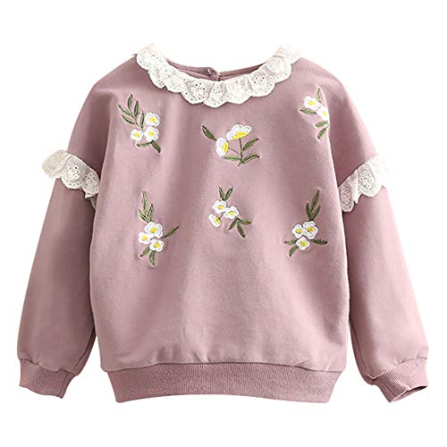 Mud Kingdom Mud Kingdom Little Girls Sweatshirt Lace Collar Cute Floral Purple Size 5