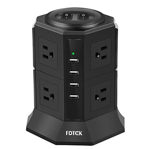 Amazon.co.jp: FDTEKタワー型電源タップ 2層 USBコンセント 8AC